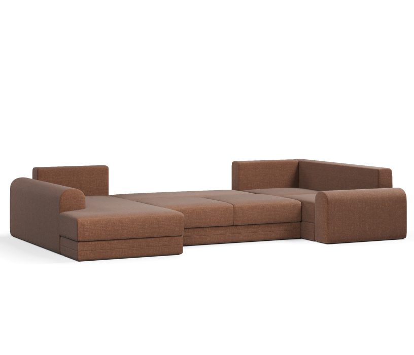 Диваны угловые в гостиную, Угловой диван Модерно П-образный, рогожка