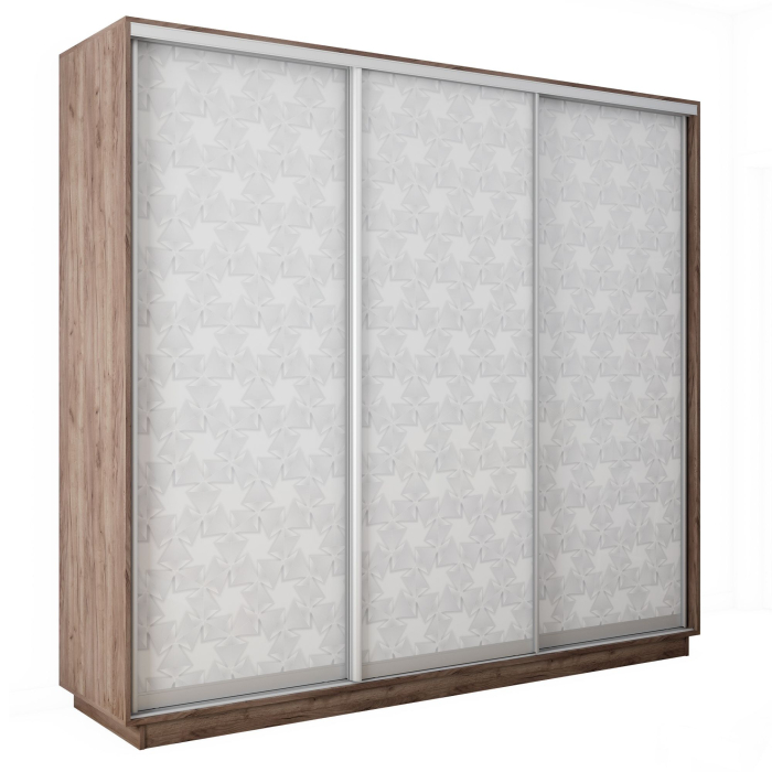 Шкафы-купе 3-х дверные, Шкаф-купе Экспресс 3-х дверный Фотопечать Калейдоскоп Стекла 180х60х220