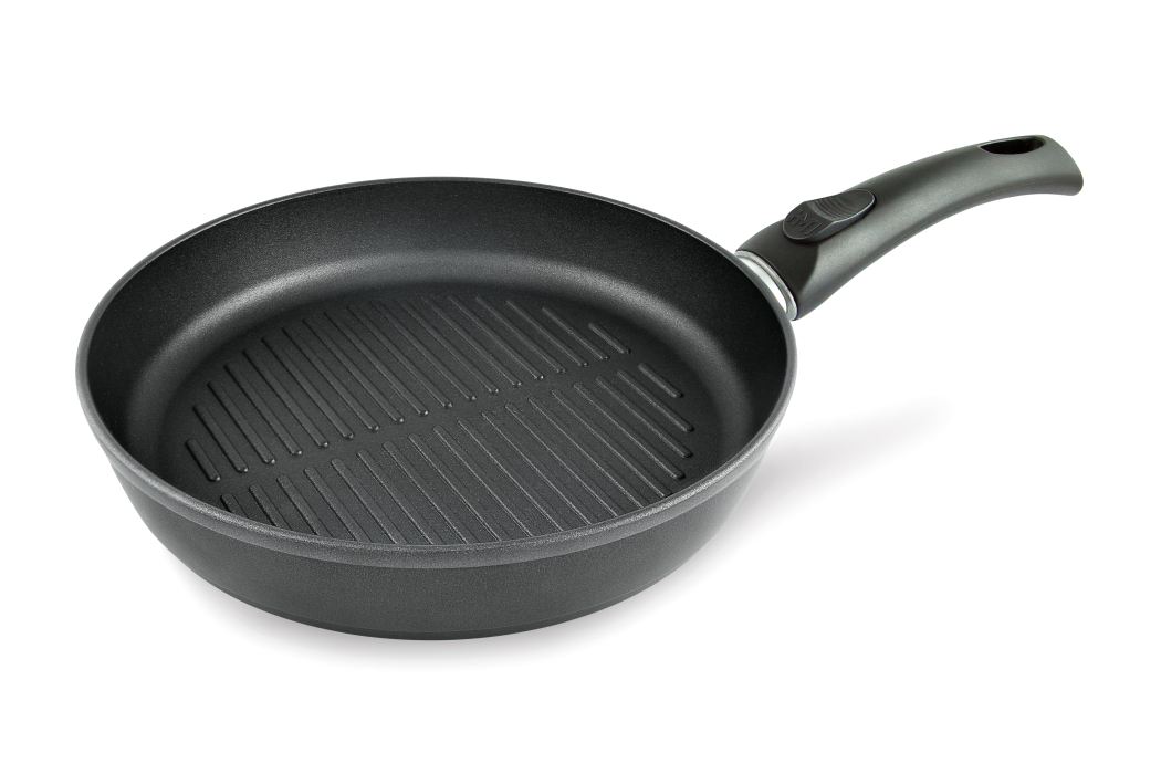 Посуда, Сковорода-гриль а/пр литая 24см, съем/руч, низкая  4,6см, НЕВАМЕТ 4424 