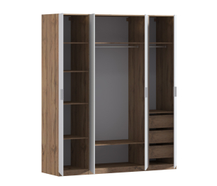 Шкаф четырехдверный Макс 2000 мм, вариант №4 (ЛДСП, корпус дуб вотан)