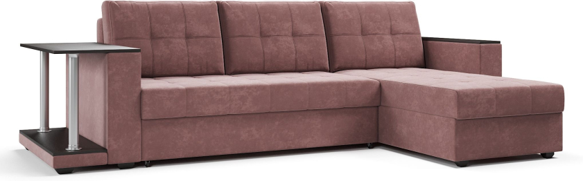 Диван-кровать угловой со столом Атланта Классик 145, велюр