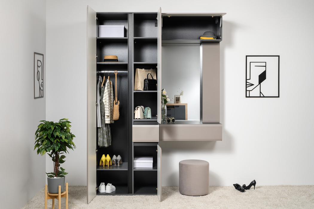 Тумбы, Тумба подвесная Сидней 16.156, антрацит, веллюто капучино