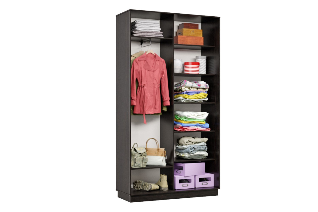 Шкафы-купе 2-х дверные, Шкаф-купе Премьер 01 (01ЗГ;01ЗГ) фасады зеркало графит/двухдверный/Профиль чёрный муар