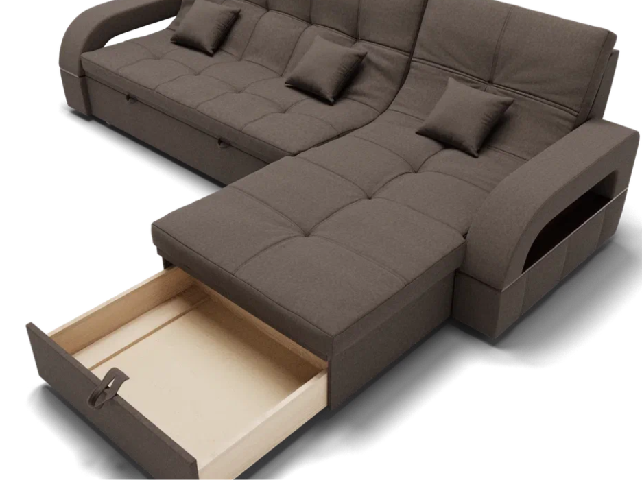 Диваны с ящиком для белья, Модульный диван Майами-2,микровелюр,антивандальная и водостойкая ткань,венеция