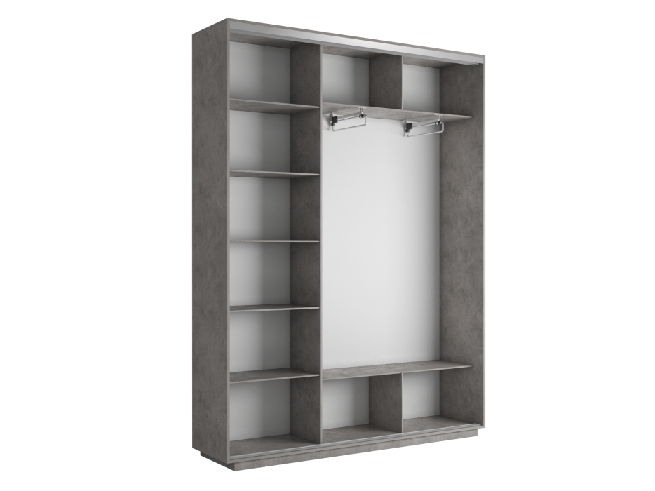 Шкафы-купе 3-х дверные, Шкаф-купе Экспресс Медиум (1 зеркало) трио 2200 x 1800 x 450
