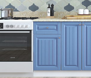 Кухня Хозяюшка 1,5 м Акация белая/Деним МДФ