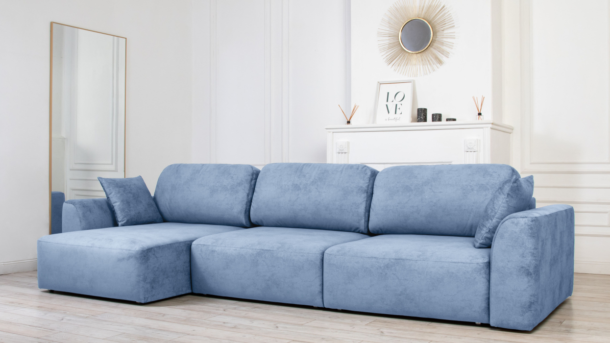 Диваны угловые в гостиную, Диван угловой Trump, велюр