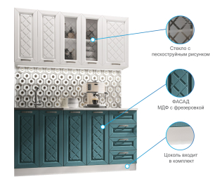 Кухня Агава 1,6 м Акация Белая/Моренга МДФ