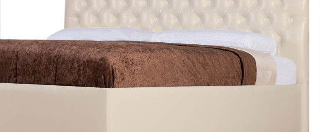 Кровать с мягким изголовьем Пальмира, база, экокожа, 140*200