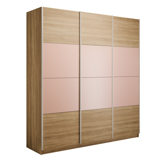 Шкафы-купе 3-х дверные, Шкаф-купе Эста 3-х дверный ДСП/Стекла пудра/Доводчик 270х66х240