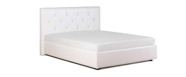 Кровать с мягким изголовьем Монблан, база + стразы, экокожа, 140*200