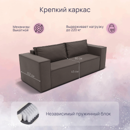 Прямой диван Рашт ППУ, велюр