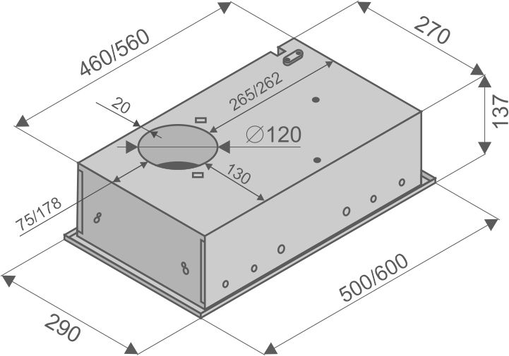 Вытяжки, Кухонная вытяжка Inbox Inox 60