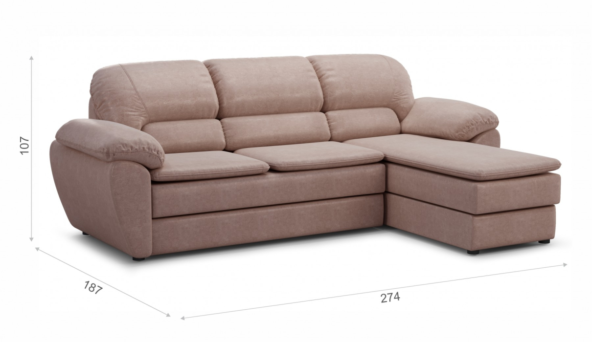 Диваны угловые, Бергамо угол левый с оттоманкой