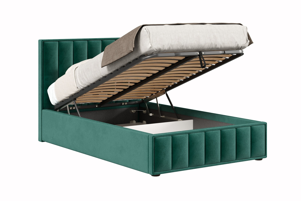 Мягкая кровать, Кровать Анкона 1200 с подъёмным механизмом, велюр