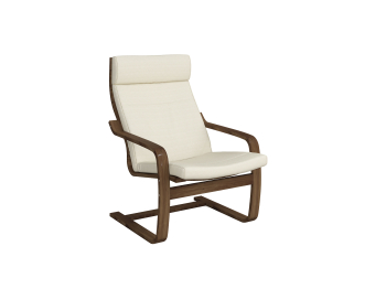 Кресло Эльба (Чехол с подголовником) Темный орех — молочный