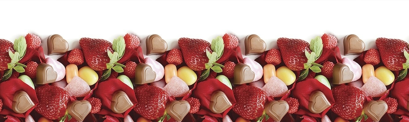 Стеновые панели из АБС-пластика, Кухонный фартук Клубника 2000x600x1.5 мм глянец