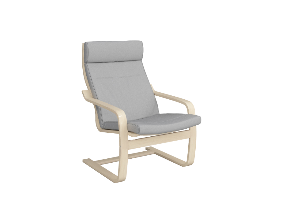 Кресло для отдыха, Кресло Эльба (Чехол с подголовником) Натурал — светлосерый