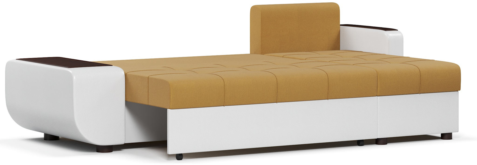 Диваны угловые в гостиную, Диван-кровать угловой Атланта со столиком еврокнижка,велюр+экокожа