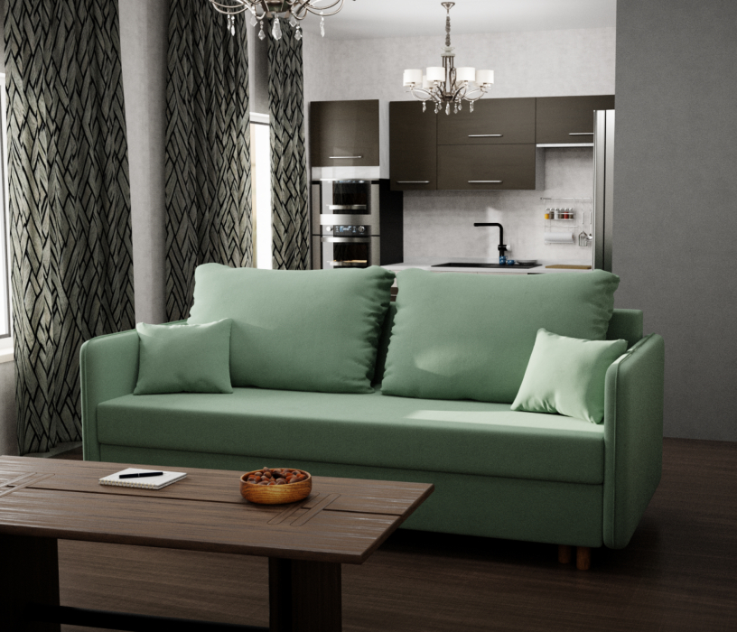 Диваны еврокнижки, Прямой диван Комфорта,еврокнижка,велюр