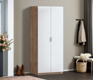 Шкаф двухдверный Макс 1000 мм, вариант №5 (ЛДСП, корпус дуб вотан)