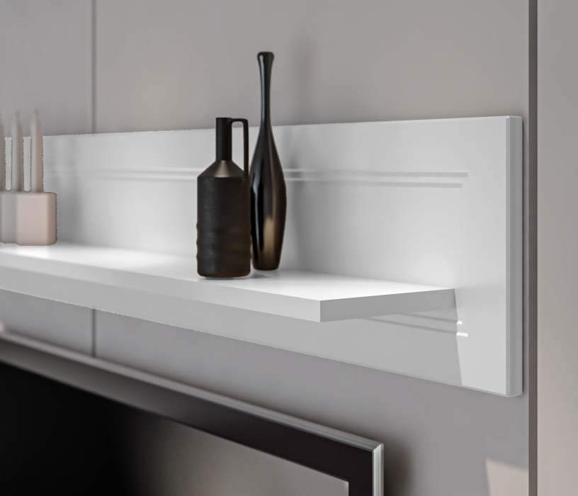 Настенные полки, Полка Ассоль СБ-3431 Белый,МДФ Белый