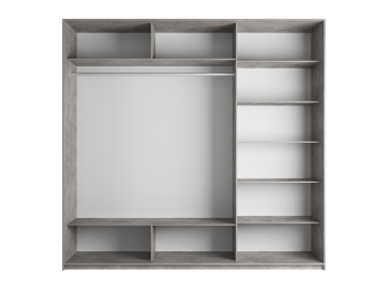 Шкаф Прайм трио 2-ва Стекла белого+ Зеркало 2300 х 1800 х 570