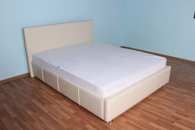 Кровать с мягким изголовьем Атриум, ПМ с 1 ящиком, экокожа, 140*200