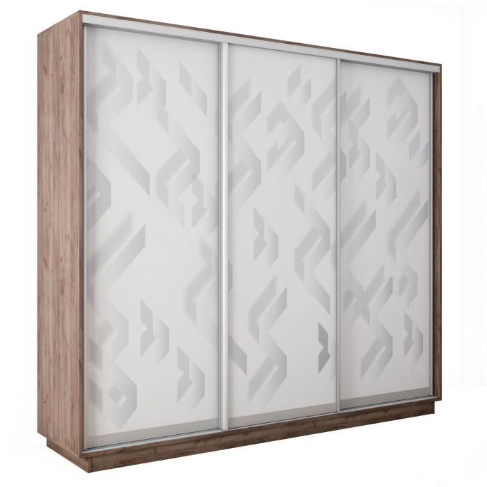 Шкафы-купе 3-х дверные, Шкаф-купе Экспресс 3-х дверный Фотопечать Ленты Стекла 180х45х220