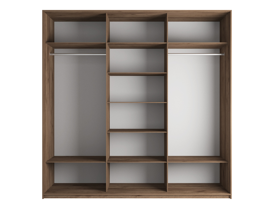 Шкафы-купе 3-х дверные, Шкаф-купе Эста 3-х дверный ДСП/Стекла пудра/Доводчик 270х66х240