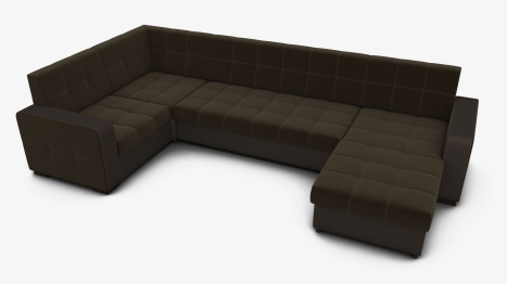 Диван-кровать П-образный Окленд правый велюр + рогожка