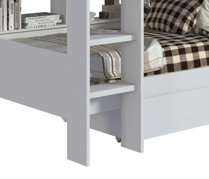 Кровати 90 см, Кровать Терра СБ-2965 с основанием и матрасом Эко 90х200, белый