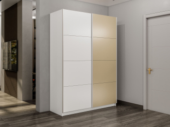 Шкаф-купе Прайм 2-х дверный ДСП/Стекло фисташка/Доводчики 140х57х230