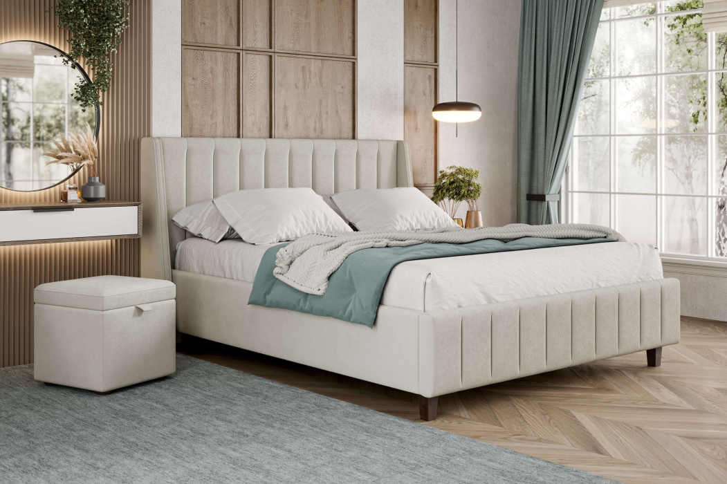 Мягкая кровать, Кровать Милана 1600 с подъёмным механизмом