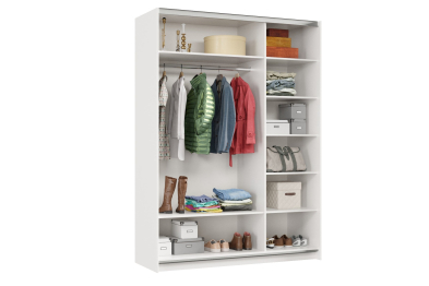 Шкаф-купе Smart 1624 2х дверный (фасады зеркало) профиль серебро