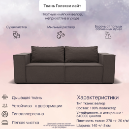 Прямой диван Рашт ППУ, велюр