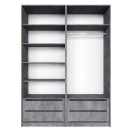 Шкаф распашной Е1 Локер 162х52.5х220 см,с полками и двумя модулями