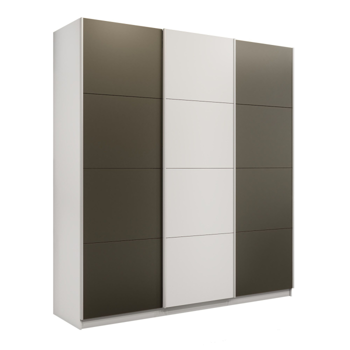 Шкафы-купе 3-х дверные, Шкаф-купе Прайм 3-х дверный Стекла хаки/ДСП/Доводчики 180х57х230