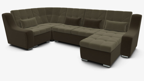 Угловой диван Аджио П-образный велюр