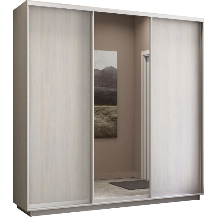 Шкафы-купе 3-х дверные, Шкаф-купе Экспресс Медиум (1 зеркало) трио 2200 x 2400 x 450