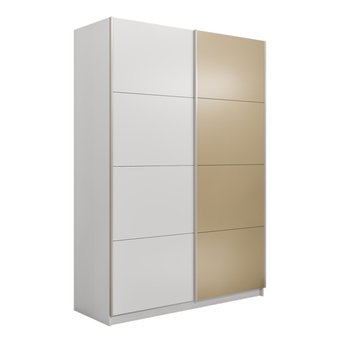 Шкафы-купе 2-х дверные, Шкаф-купе Прайм 2-х дверный ДСП/Стекло фисташка/Доводчики 140х57х230