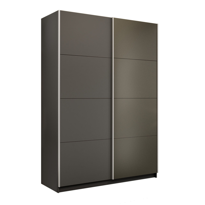 Шкафы-купе 2-х дверные, Шкаф-купе Прайм 2-х дверный ДСП/Стекло хаки/Доводчики 120х57х230