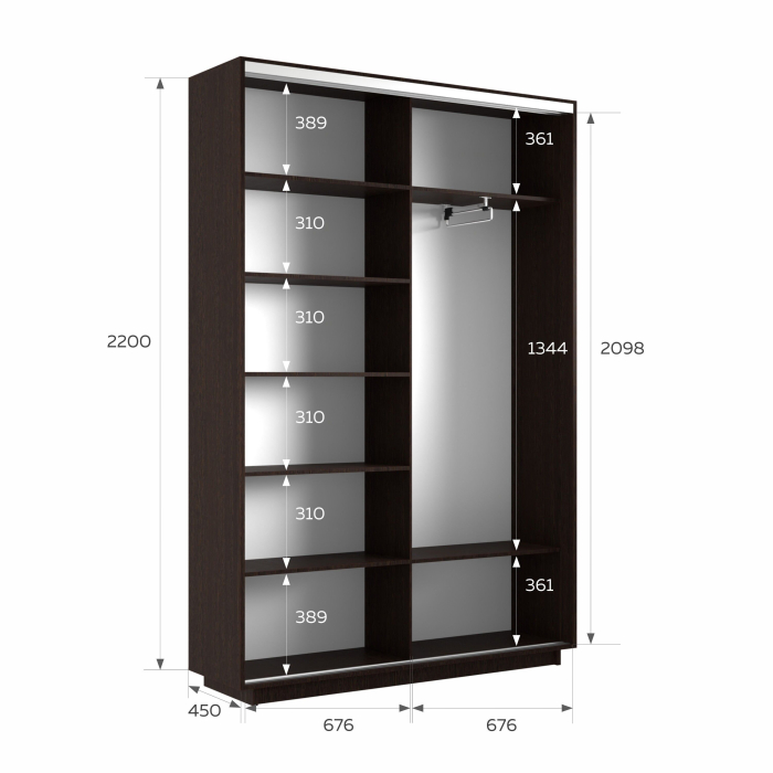 Шкафы-купе 2-х дверные, Шкаф-купе Экспресс 2-х дверный Фотопечать Шелк Стекла 140х45х220
