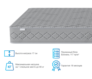 Кровать Терра СБ-3149 белая с основанием и матрасом Боннет