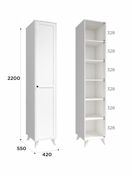 Шкафы одностворчатые, Шкаф-пенал Вильям ВМ-10
