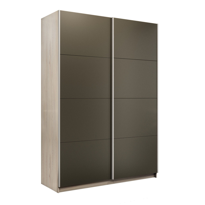 Шкафы-купе 2-х дверные, Шкаф-купе Прайм 2-х дверный Стекла хаки/Доводчики 160х57х230