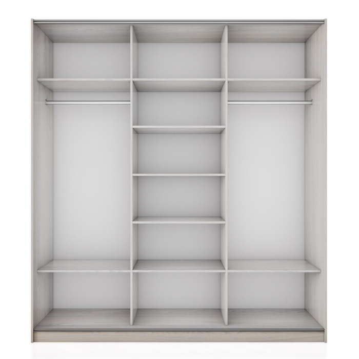 Шкафы-купе 3-х дверные, Шкаф-купе Широкий Прайм 3-х дверный ДСП/Зеркало/Доводчики 240х57х230