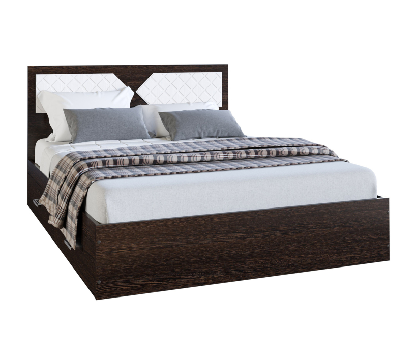 Кровати 140 см, ЛДСП Кровать НИКОЛЬ 1,4 Венге-Лиственница светлая