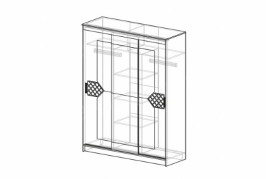 ЛДСП Шкаф-купе НИКОЛЬ 3 Венге-Лиственница светлая