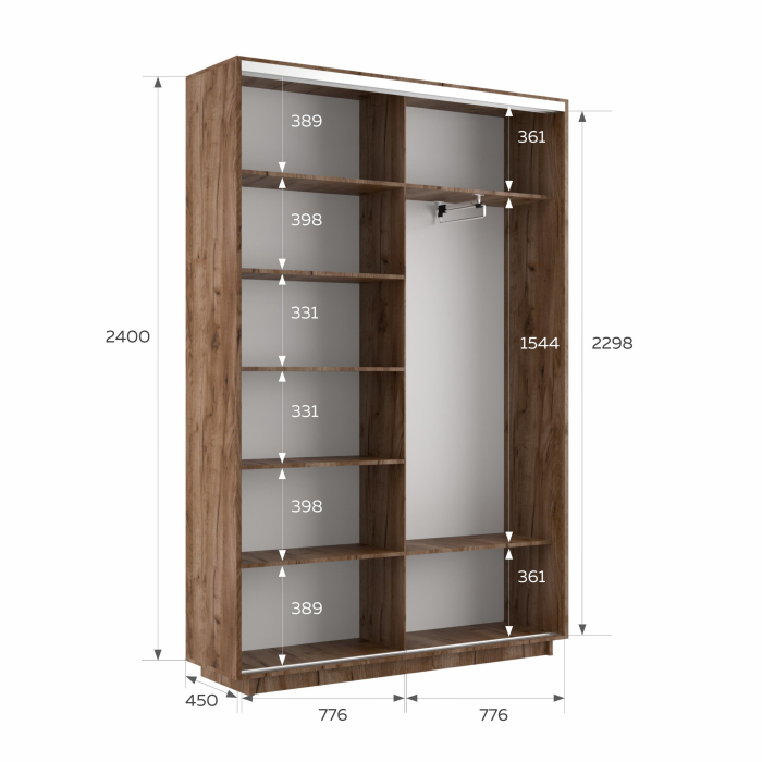 Шкафы-купе 2-х дверные, Шкаф-купе Экспресс 2-х дверный Фотопечать Шелк Стекла 160х45х240